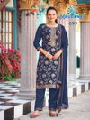 Priyanshi By Mrudangi Pure Viscoues Jaquard Embroidered Work Top With Bottom Dupatta Wholesale Online